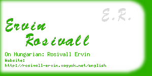 ervin rosivall business card